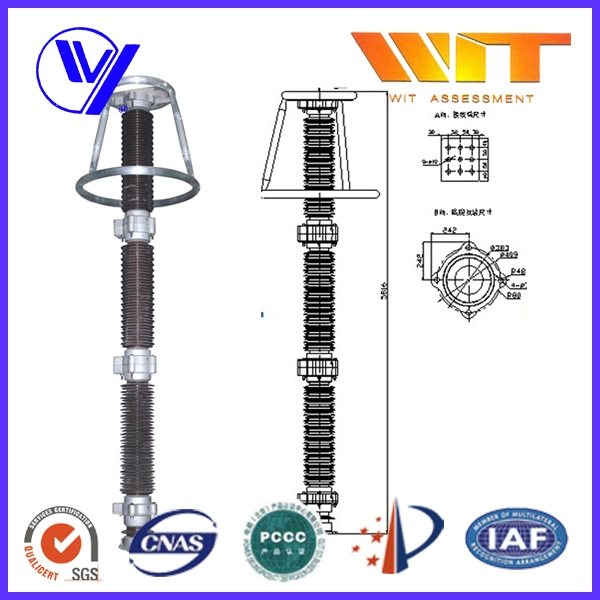 550kv AC System Ceramic Porcelain Gapless Metal-Oxide Lightning Surge Arrester (Y20W5-444)