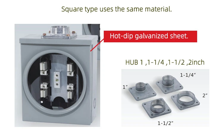 100A 240V Single Phase 3 Wire Meter Socket